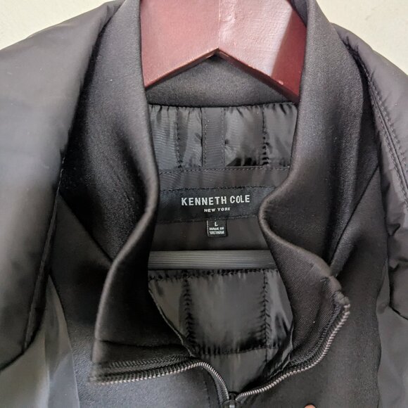 Kenneth Cole Men's Double Breasted Winter Rain Peacoat Removable Bib Black L - Picture 6 of 13